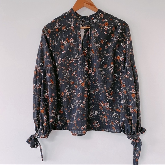 Tularosa Eli Floral Keyhole Long Sleeve Blouse S - Picture 1 of 5